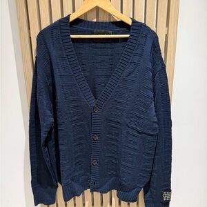 Ksubi Deep Blue Cardigan Sweater